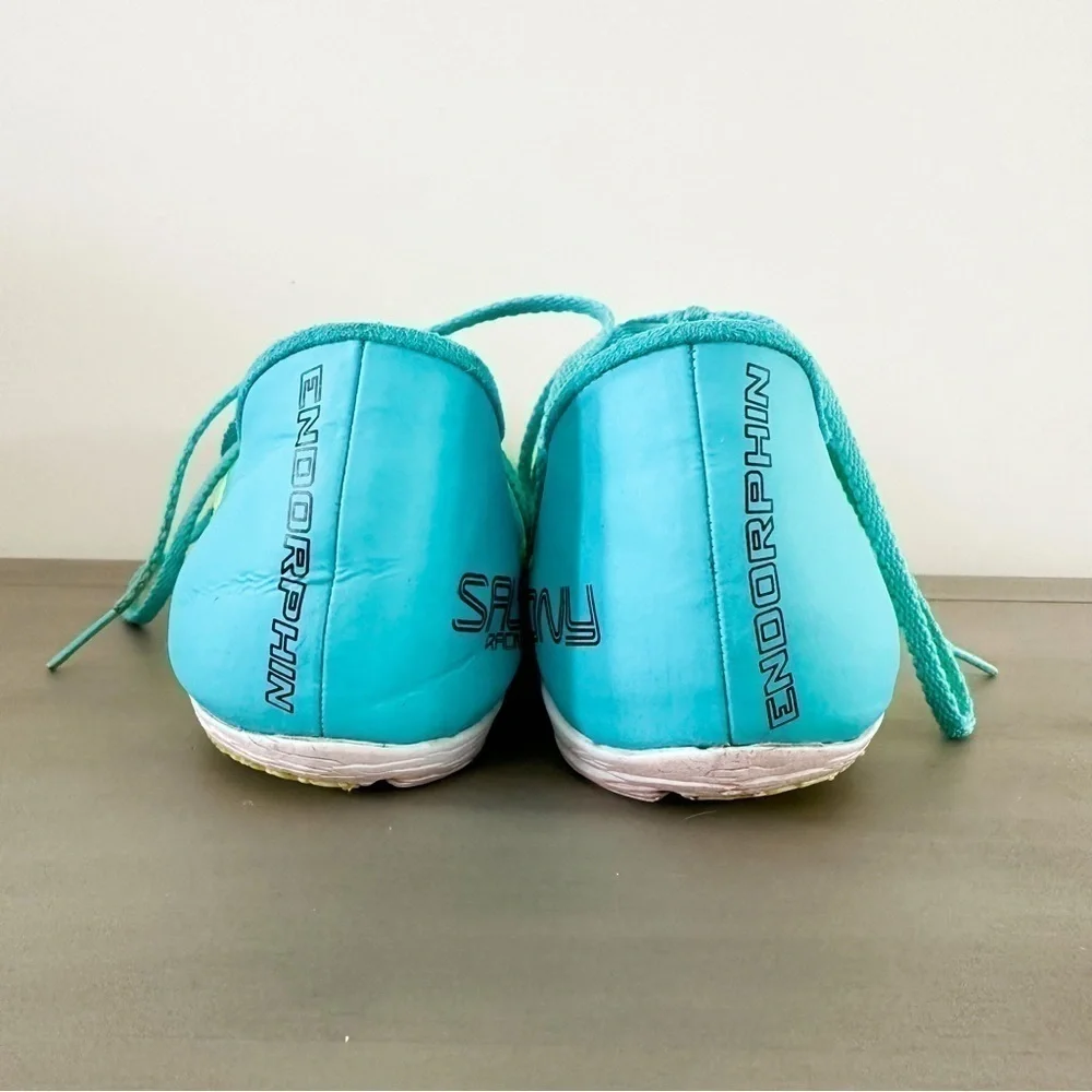 Saucony Neon Blue Yellow Endorphin 2 Track Shoes sz 7.5